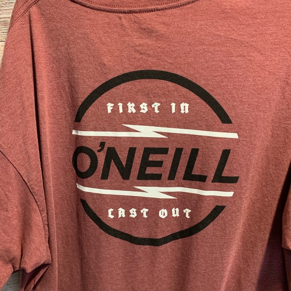 🆕O’NEILL First in Last Out  Burgundy T Shirt 2XL - Picture 4 of 8